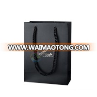 Luxury Eco Custom LOGO Made Matte Black Colored Small Jewelry Paper Bag